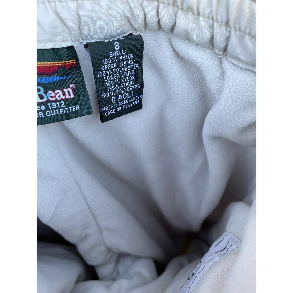 LL Bean Kids Youth *Size 8 Fleece Lined Snow‎ Ski Snowboard Pants